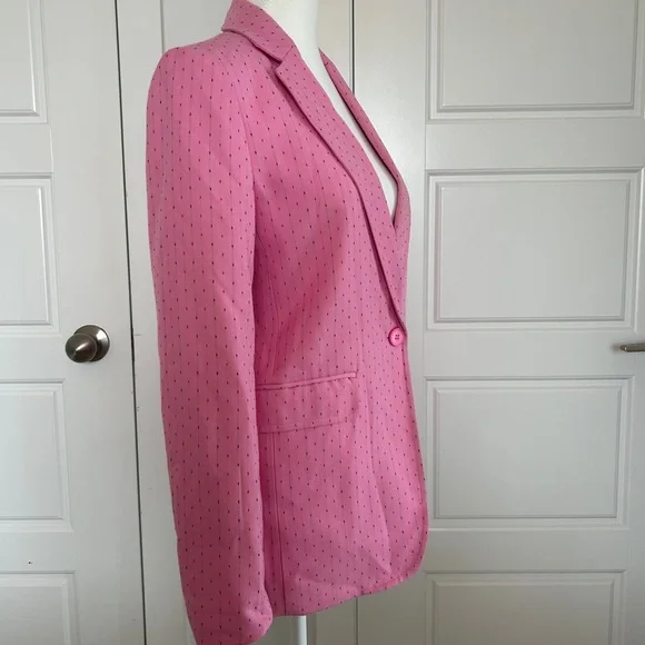 Pink Textured Oversized Blazer - Picture 4 of 5